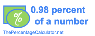 How to find 0.98 percent of a number