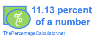 How to find 11.13 percent of a number