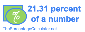 How to find 21.31 percent of a number