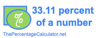 How to find 33.11 percent of a number