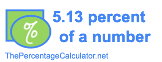 How to find 5.13 percent of a number