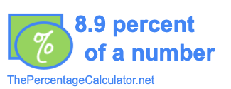 How to find 8.9 percent of a number