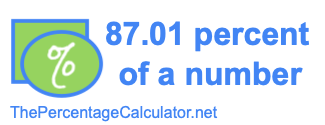 How to find 87.01 percent of a number