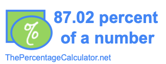How to find 87.02 percent of a number