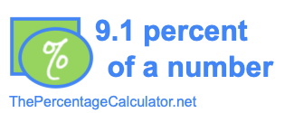 How to find 9.1 percent of a number
