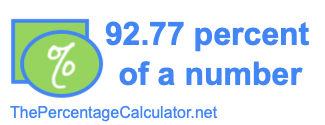 How to find 92.77 percent of a number
