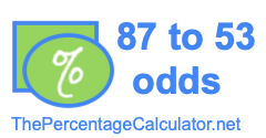 87 to 53 odds