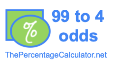 99 to 4 odds