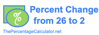 Percent change from 26 to 2