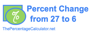 Percent change from 27 to 6