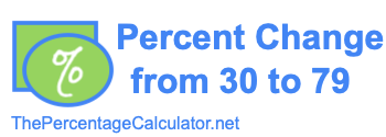 Percent change from 30 to 79