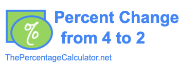 Percent change from 4 to 2