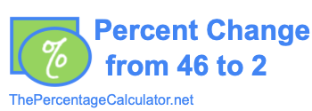 Percent change from 46 to 2