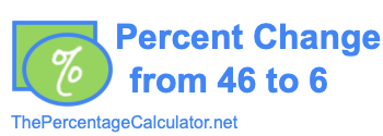 Percent change from 46 to 6