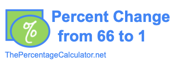 Percent change from 66 to 1