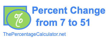 Percent change from 7 to 51