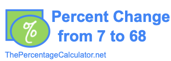 Percent change from 7 to 68