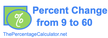 Percent change from 9 to 60