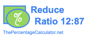 Reduce Ratio 12:87