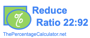 Reduce Ratio 22:92