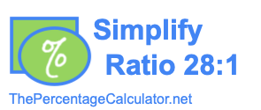 Simplify Ratio 28:1