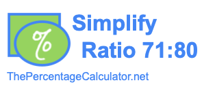 Simplify Ratio 71:80