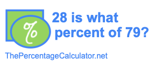 28 is what percent of 79?