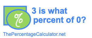 3 is what percent of 0?