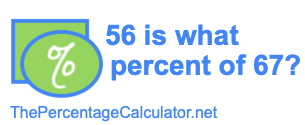 56 is what percent of 67?