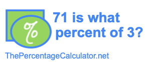 71 is what percent of 3?