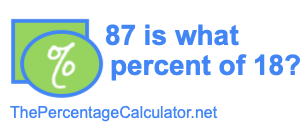 87 is what percent of 18?