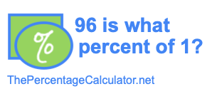 96 is what percent of 1?