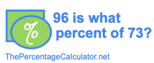 96 is what percent of 73?